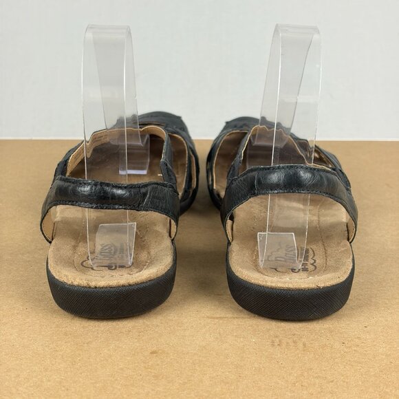 G.H. Bass Delilah Leather Sandals Womens 7.5 Black Leather Closed Toe Slingback - Picture 4 of 11